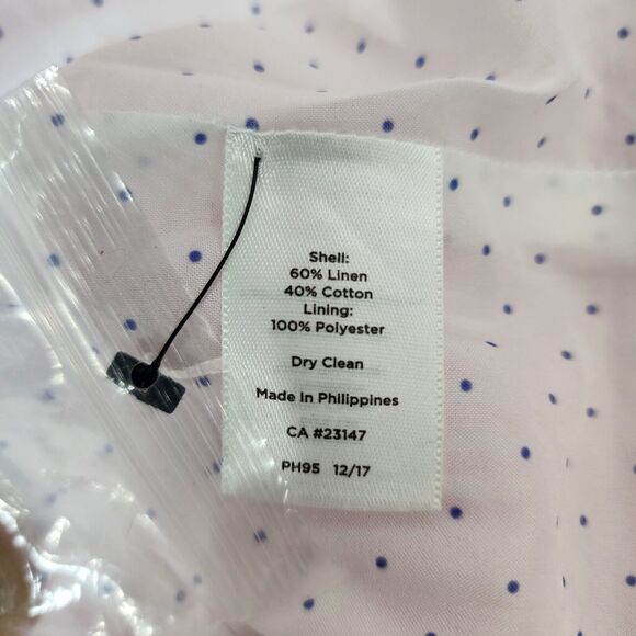 Talbots Woman Aberdeen Blazer Jacket Size 6 Linen Blend Pink Stripes Pockets - Picture 12 of 12